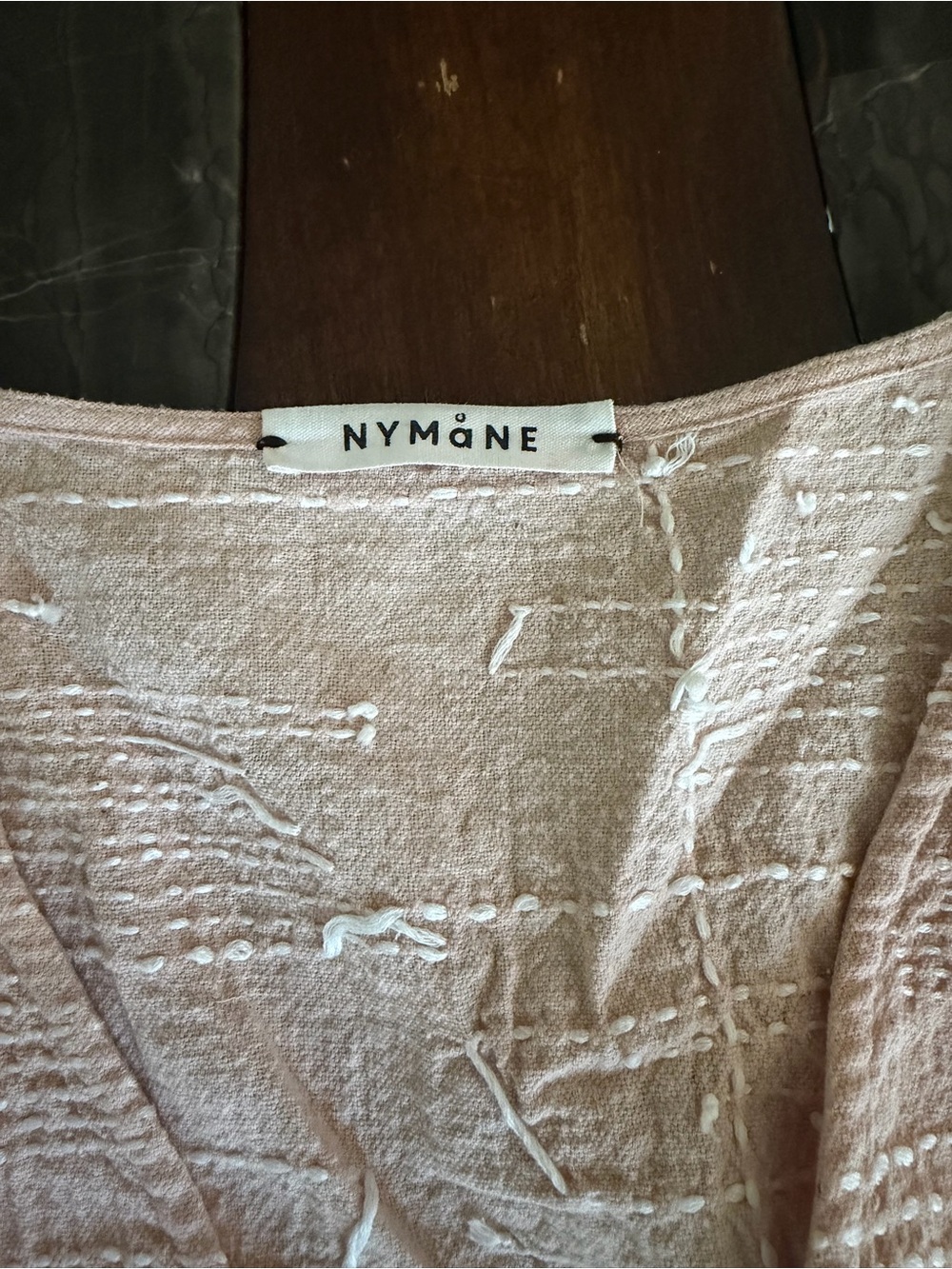 Pink Textured V-Neck Women's Top - Picture 2 of 3